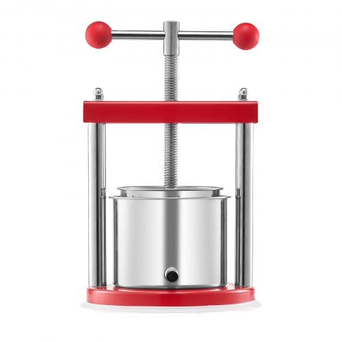 Frugt- og vinpresse, 1,65L, 22x32,5 cm, Rød, Rustfrit stål