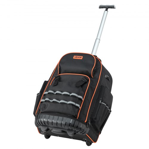 Rullande verktygsryggsäck, 45x27.5x56 cm, svart-orange, robust förvaring
