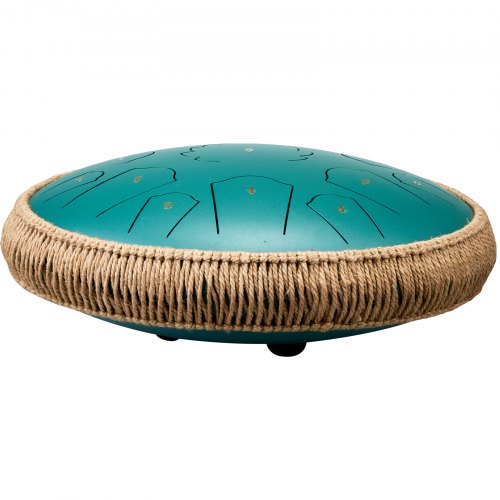 Steel Tongue Drum, 35.6x35.6x13 cm, Grön, Musikinstrument