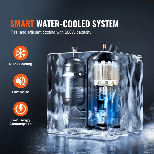 Industriel vandkøler, KH-6000, 200W, 12 L, metal, kølesystem