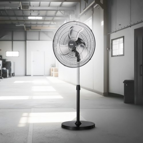 Søjleventilator, 57x45x110,5 cm, Sort, Justerbar højde