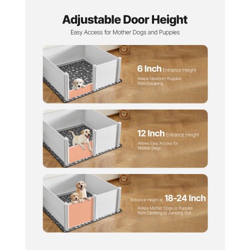 Hvalpekasse, 1520x1520x610 mm, Hvid, Plast