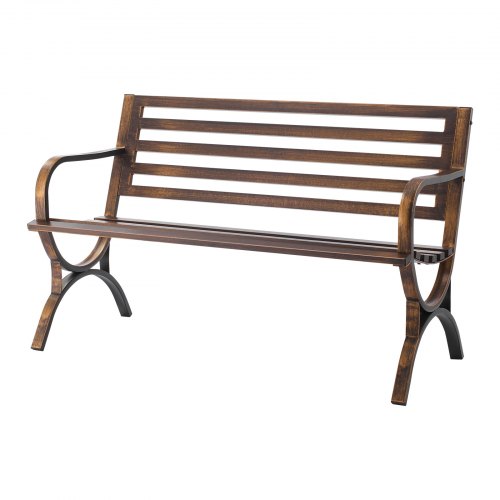 Utomhusbänk, 127x58.5x79 cm, Brons, Metallram