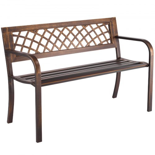 Udendørs bænk, 116x51x76 cm, antik bronze, metalstel