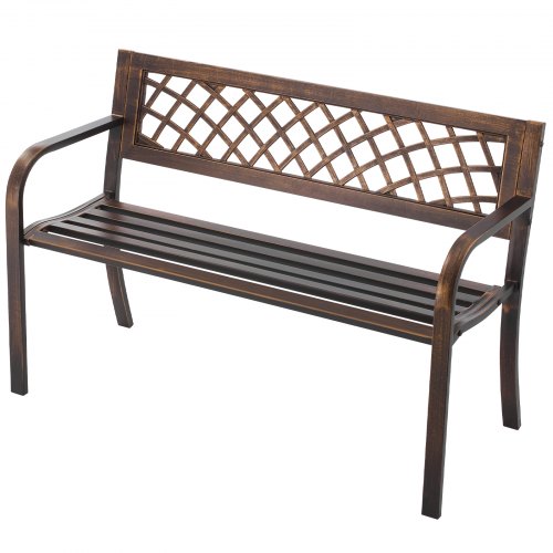 Udendørs bænk, 116x51x76 cm, antik bronze, metalstel