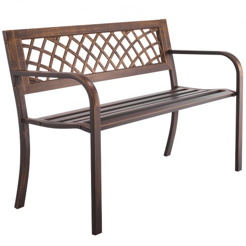 Udendørs bænk, 116x51x76 cm, antik bronze, metalstel