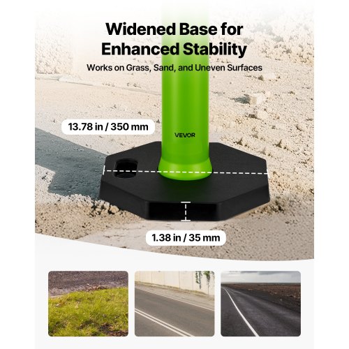 Trafikavskiljare, 3-pack, 37,5x114 cm, Grön, Extra robust