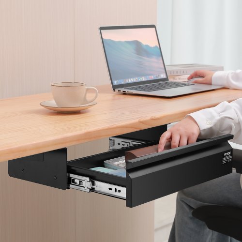 Under Desk Skuffe, 44x22.3x10.1 cm, Sort, Stål Opbevaring