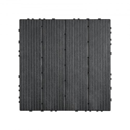 Dækfliser, 36 stk., 30x30x2 cm, mørkegrå, plast