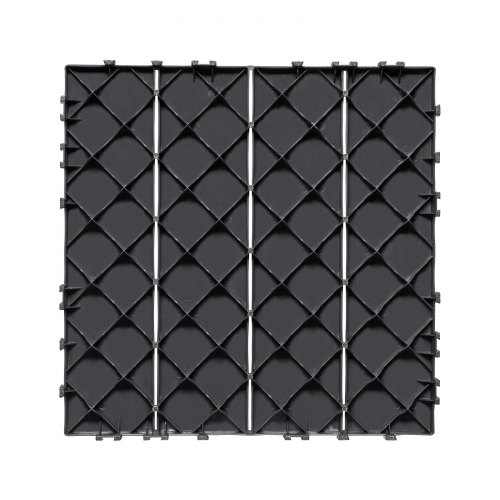 Dækfliser, 36 stk., 30x30x2 cm, mørkegrå, plast