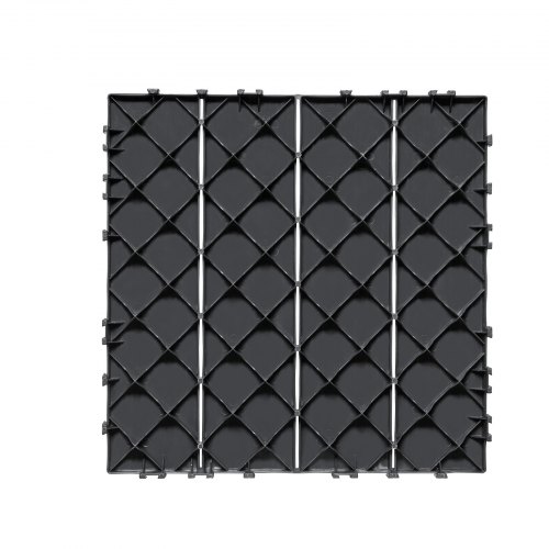Trallplattor, Klicksystem Plast 30x30x2 cm, Mörkgrå, Utomhusgolv