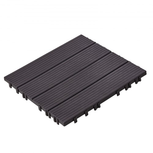 Terassilaatat, 36 kpl, 30x30x2 cm, tummanruskea, muovinen ulkolattia