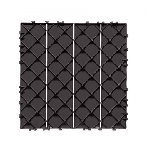 Terassilaatat, 36 kpl, 30x30x2 cm, tummanruskea, muovinen ulkolattia