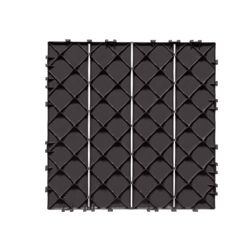 Terassilaatat, Lukittuvat muoviset 30x30x2 cm, Tummanruskea, Ulkolattia