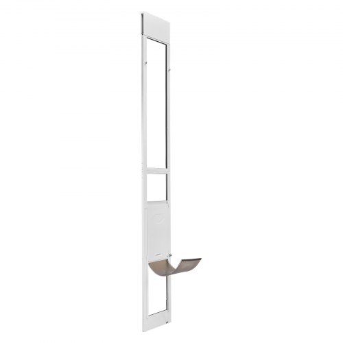 Hundedør, Justerbar højde 2311–2439 mm, 260,4×412,8 mm, Hvid, Aluminiumslegeringsramme