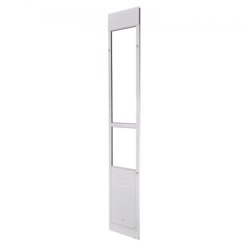 Hunddörr, 2311x2439 mm justerbar höjd, 346x600 mm lucka, vit, aluminiumlegering