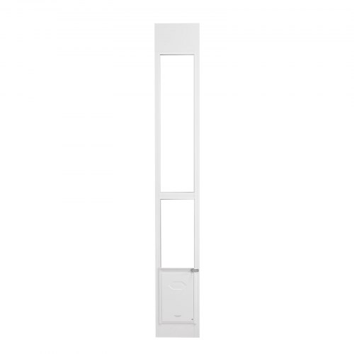 Hundedør, Justerbar højde 192,7x204,9 cm, Aluminium hærdet glas, Kæledyrsdør