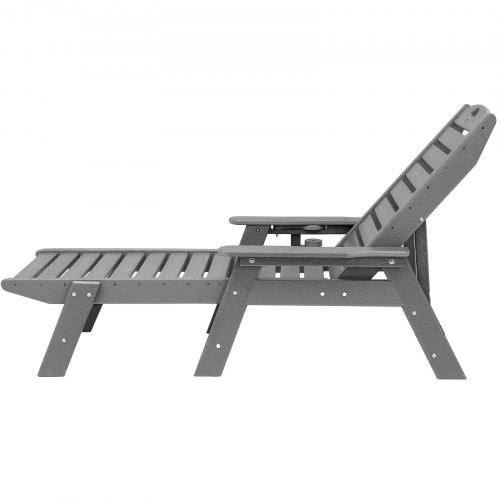 Lepotuoli, 185x72,5x93 cm, harmaa, HDPE