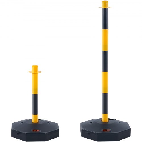 Trafikafspærringsstolpe, Justerbar, 86x28,5x28,5 cm, Gul & Sort, Trafiksikkerhed