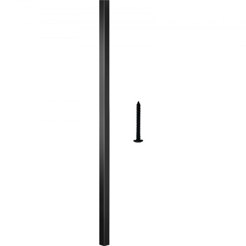 Gelænderbaluster, 66x1,9 cm, Sort, Aluminiumlegering