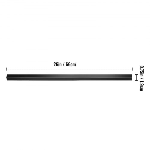 Gelænderbaluster, 66x1,9 cm, Sort, Aluminiumlegering