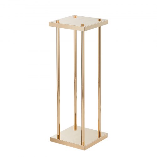 Blomsterstander, 4-delt metal søjle geometrisk midterstykke, 20x20x60 cm, guld