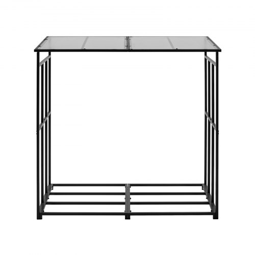 Polttopuuteline, 185x70x180 cm, Musta, Metallinen säilytys
