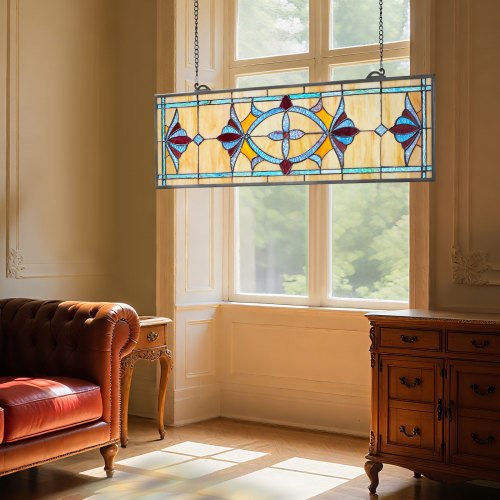 Fönsterpanel i färgat glas, 81,3x25x0,5 cm, Flerfärgad, Hängande dekoration