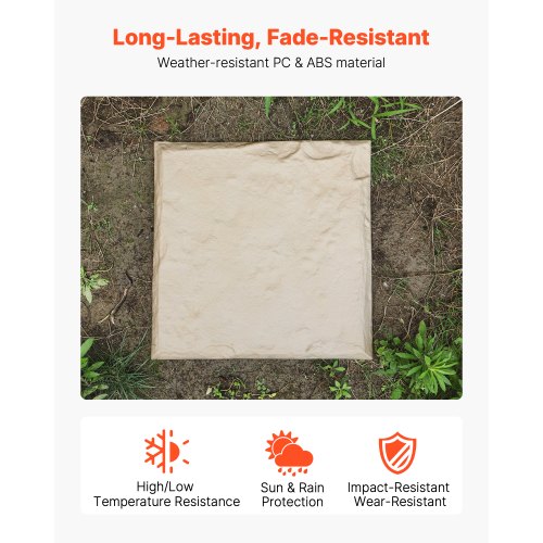 Havefliser 39,5x39,5x2,6 cm Beige, plast, udendørs gangsti