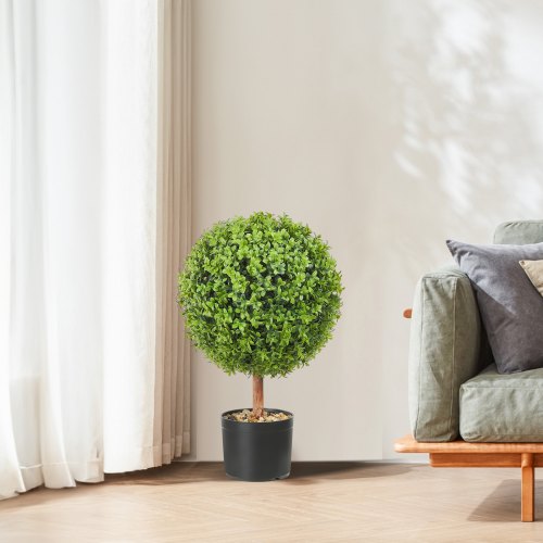 Keinotekoiset bukstopiarit 61 cm vihreä, 2 kpl setti, PE-materiaali