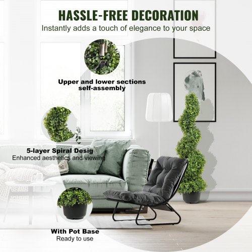 Kunstig buksbom topiary træer, 91,4 cm, grøn, PE materiale