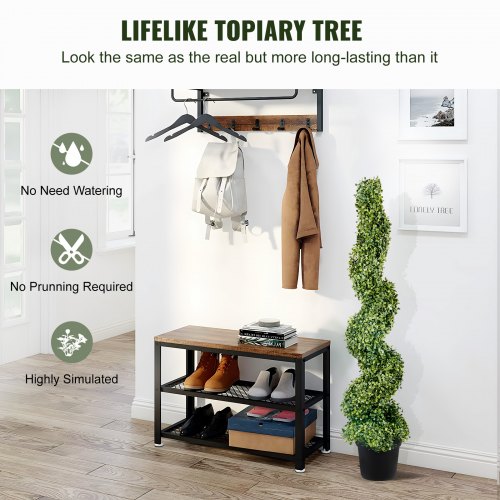 Kunstige topiary-træer, 121,9 cm, grøn, PE-materiale