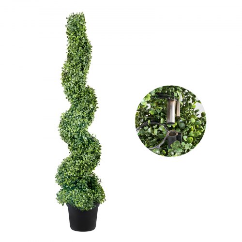 Kunstige topiary-træer, 121,9 cm, grøn, PE-materiale