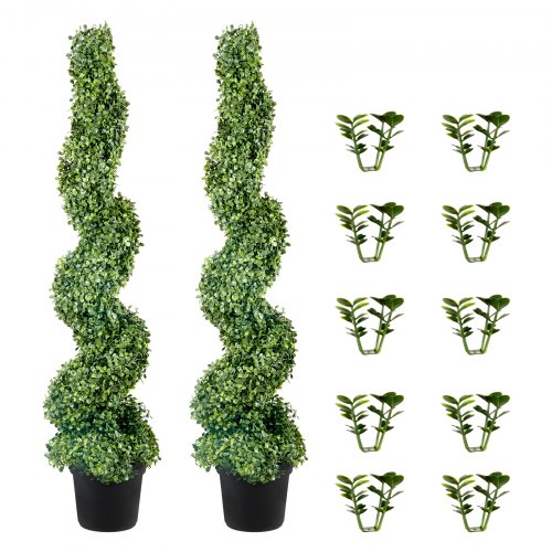 Kunstige topiary-træer, 121,9 cm, grøn, PE-materiale