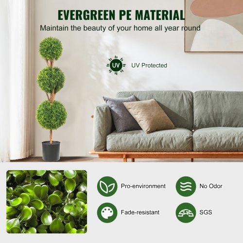 Tekokasvipuu, 122 cm, Vihreä, PE-materiaali