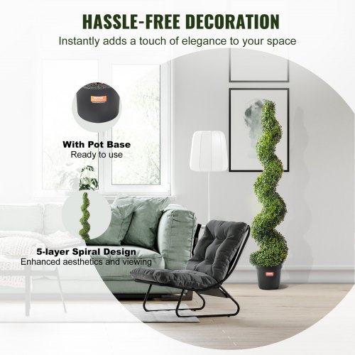 Kunstig buksbom topiary-træ, 30x30x152,4 cm, grøn, spiral, indendørs/udendørs dekoration