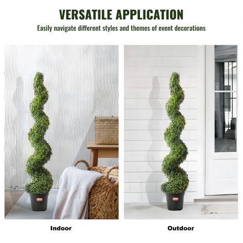 Kunstig buksbom topiary-træ, 30x30x152,4 cm, grøn, spiral, indendørs/udendørs dekoration