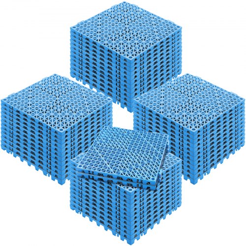 Afløbs gulvfliser, modulære sammenlåsende puder 50 stk., 30x30 cm, blå, PVC