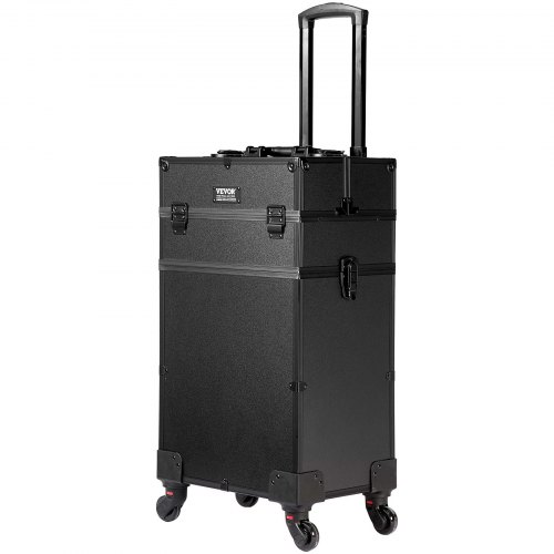 Makeup-togkuffert, 35,3x25,3x74,5 cm, Sort, Aluminium opbevaring