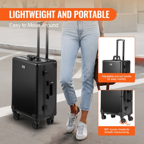 Makeup Train Case, 1030x510x1360 mm, Sort, Opbevaringsorganisator