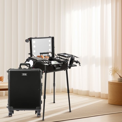 Makeup Train Case, 1030x510x1360 mm, Sort, Opbevaringsorganisator