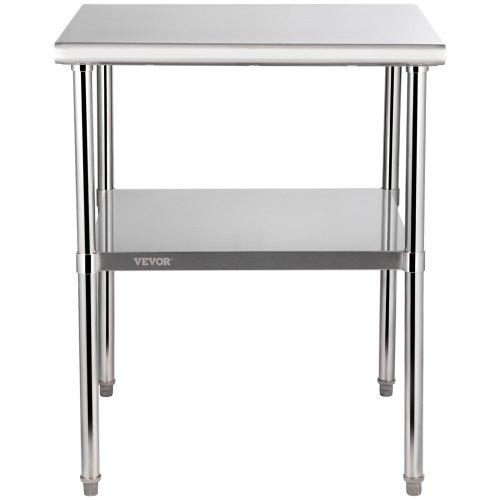 Forberedelsesbord, rustfrit stål, 76,2x76,2x91,4 cm, metal