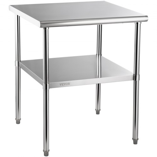 Forberedelsesbord, rustfrit stål, 76,2x76,2x91,4 cm, metal