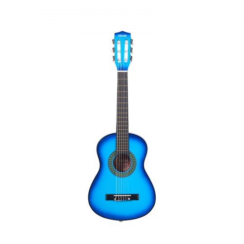 Klassisk guitar 78 cm blå, træ, startpakke