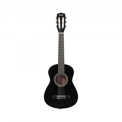 Klassisk guitar 78 cm sort, basswood, startpakke