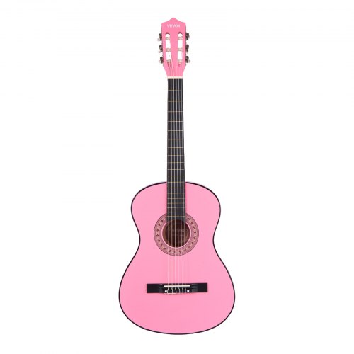 Klassisk guitar, 96 cm, pink, træ, startpakke