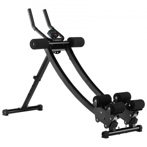 Ab træningsmaskine, dobbeltsporet core- og mavetræner, 131x43x28 cm, foldbar justerbar fitnessudstyr
