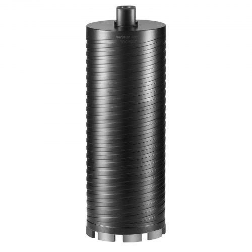 Kerneborekrone, 10,2 cm våd/tør diamant, 24,1 cm boredybde, sølv, beton