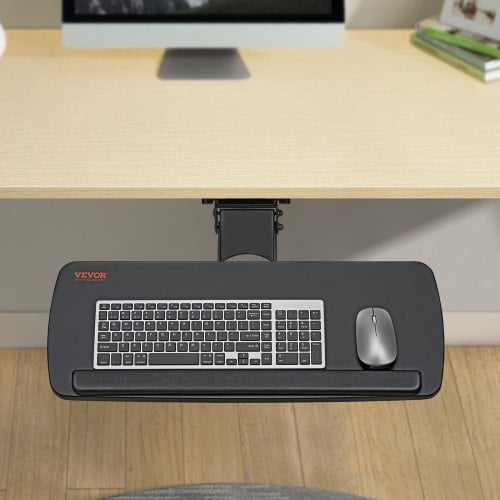 Tastaturbakke, Justerbar højde og vinkel, 63,5x25 cm, Sort, Ergonomisk