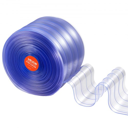 PVC-strimmelgardin, 4572x20 cm, Klar, Ribbet plastdørstrimmel